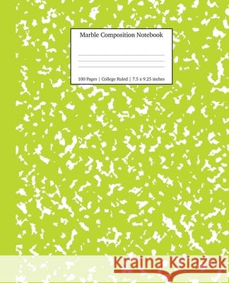 Marble Composition Notebook College Ruled: Green Marble Notebooks, School Supplies, Notebooks for School Young Dreamers Press 9781989387740 Young Dreamers Press - książka