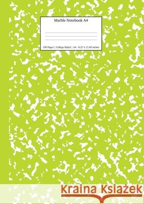 Marble Notebook A4: Green Marble College Ruled Journal Young Dreamers Press 9781989790595 Young Dreamers Press - książka