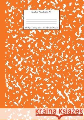 Marble Notebook A4: Pumpkin Marble College Ruled Journal Young Dreamers Press   9781989387825 Young Dreamers Press - książka