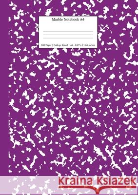 Marble Notebook A4: Purple Marble College Ruled Journal Young Dreamers Press 9781989790540 Young Dreamers Press - książka