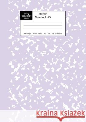 Marble Notebook A5: Lilac Purple Marble Wide Ruled Journal Young Dreamers Press 9781989790922 Young Dreamers Press - książka