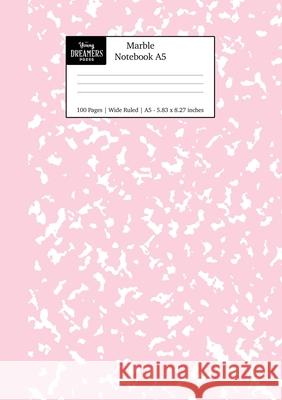 Marble Notebook A5: Pastel Pink Marble Wide Ruled Journal Young Dreamers Press 9781989790908 Young Dreamers Press - książka