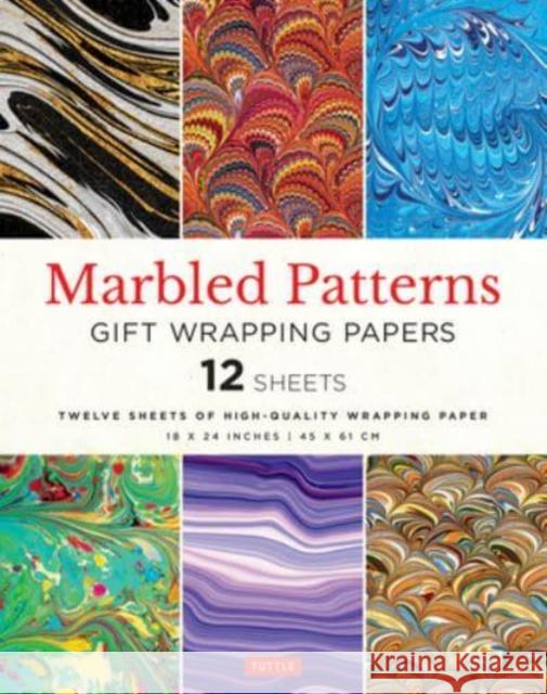Marbled Patterns Gift Wrapping Paper - 12 sheets: 18 x 24 inch (45 x 61 cm) High-Quality Wrapping Paper  9780804854801 Periplus Editions - książka