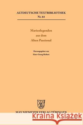 Marienlegenden aus dem Alten Passional  9783484200388 Max Niemeyer Verlag - książka