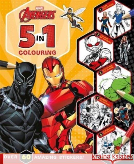 Marvel Avengers: 5 in 1 Colouring Marvel Entertainment International Ltd 9781837950096 Bonnier Books Ltd - książka