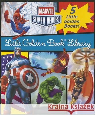 Marvel Little Golden Book Library (Marvel Super Heroes): Spider-Man; Hulk; Iron Man; Captain America; The Avengers Various 9780449817353 Golden Books - książka