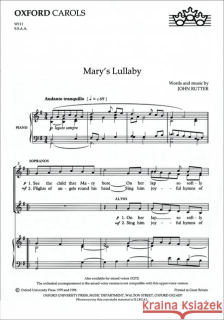 Mary's Lullaby  9780193426108 Oxford University Press - książka