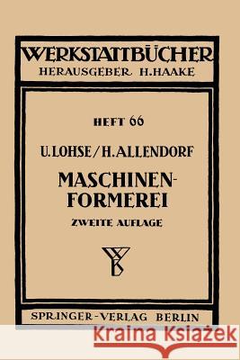 Maschinenformerei H. Allendorf 9783540015154 Not Avail - książka