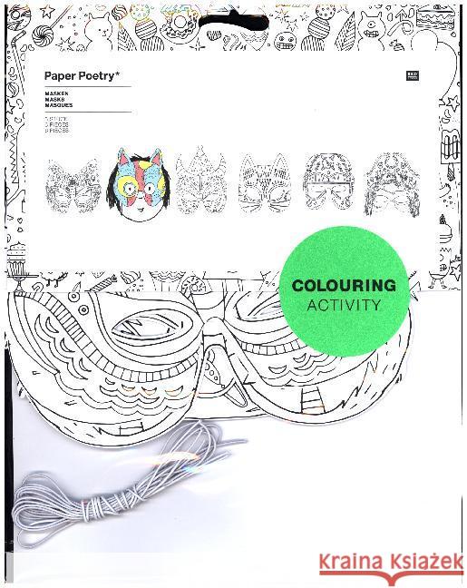 Masken, Colouring Activity, 6 Stück  4051271387976 RICO-Design tap - książka