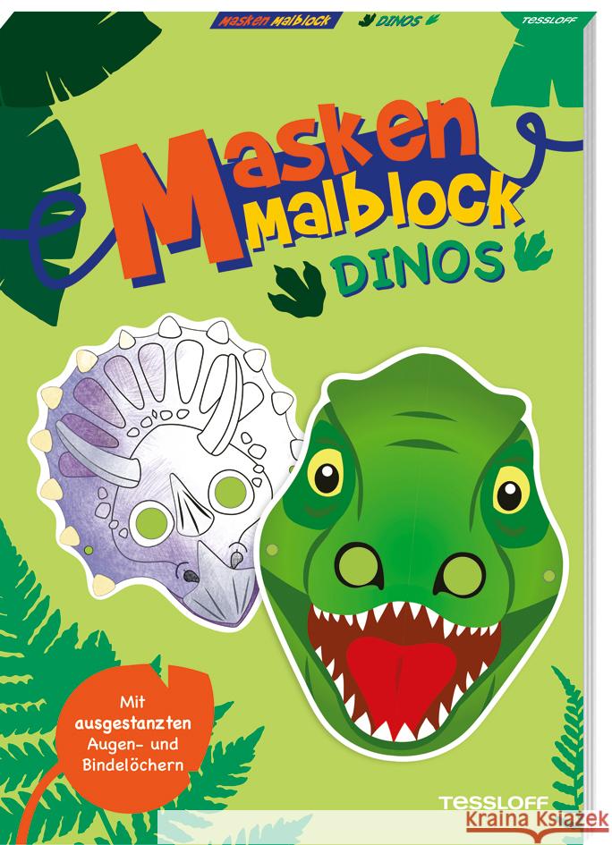 Masken-Malblock. Dinos  9783788647087 Tessloff Verlag Ragnar Tessloff GmbH & Co. KG - książka