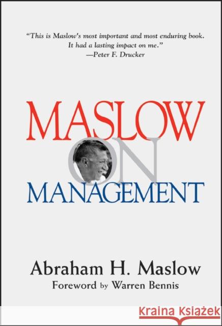 Maslow on Management Abraham Maslow 9780471247807 John Wiley & Sons Inc - książka