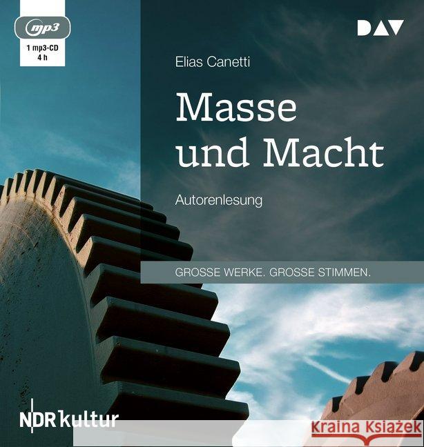 Masse und Macht, 1 MP3-CD : Autorenlesung (1 mp3-CD), Lesung. MP3 Format Canetti, Elias 9783742411891 Der Audio Verlag, DAV - książka