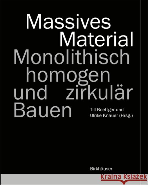 Massives Material  9783035626056 Birkhauser - książka