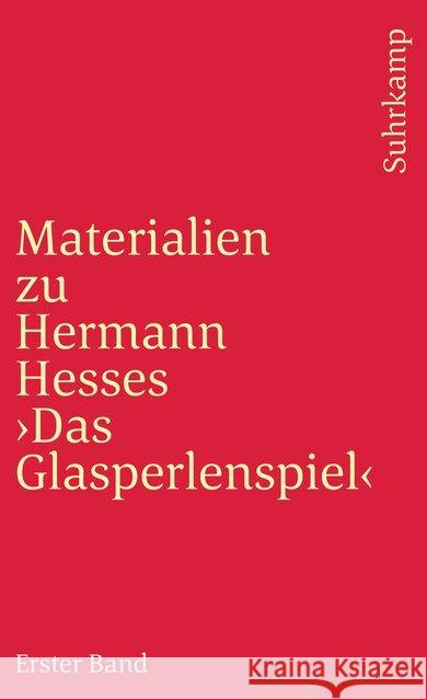 Materialien zu Hermann Hesse 'Das Glasperlenspiel'  9783518365809 Suhrkamp - książka