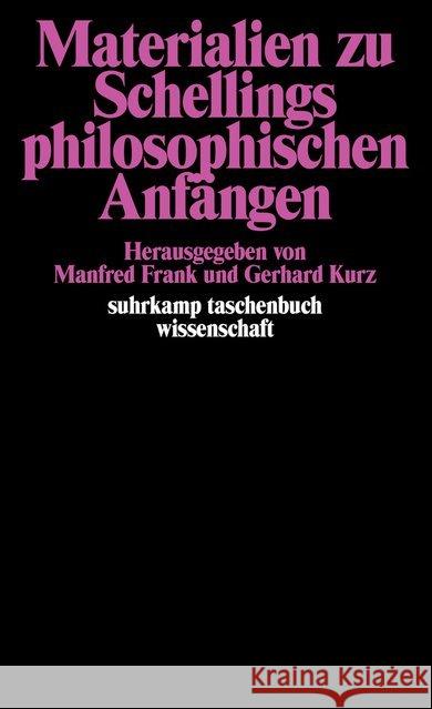 Materialien zu Schellings philosophischen Anfängen  9783518277393 Suhrkamp - książka