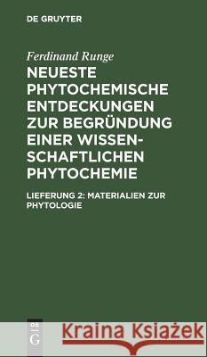 Materialien zur Phytologie Ferdinand Runge 9783111074832 De Gruyter - książka