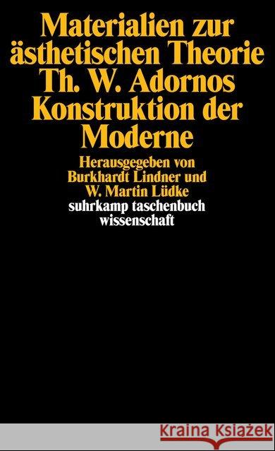 Materialien zur ästhetischen Theorie. Theodor W. Adornos Konstruktion der Moderne  9783518277225 Suhrkamp - książka