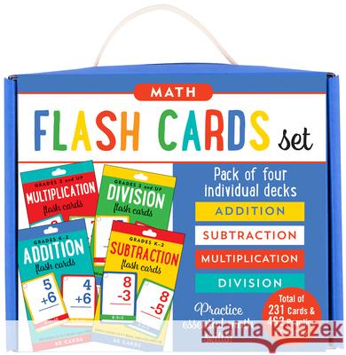 Math Flash Card Set: Addition, Subtraction, Multiplication, and Division Four-Deck Set  9781441336996 Peter Pauper Press - książka