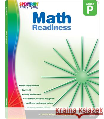 Math Readiness, Grade Pk Carson-Dellosa Publishing                Spectrum 9781936024964 Spectrum - książka