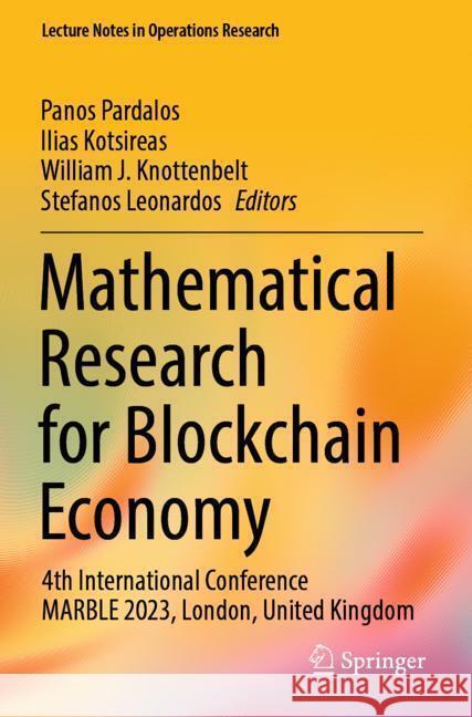 Mathematical Research for Blockchain Economy  9783031487330 Springer - książka