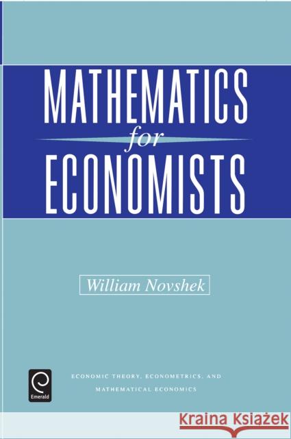 Mathematics for Economists William Novshek 9780125225755 Academic Press - książka
