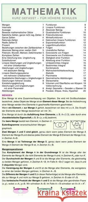 Mathematik: Kurz gefasst - Für höhere Schulen : Der Unterrichtsstoff anschaulich und verständlich dargestellt Zhouf, Jaroslav 9783804488922 Bange - książka