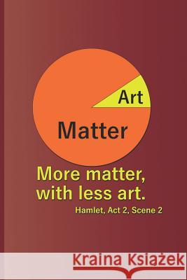 Matter Art More Matter, with Less Art. Hamlet, ACT 2, Scene 2: A Quote from Hamlet by William Shakespeare Diego, Sam 9781797950792 Independently Published - książka