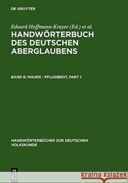 Mauer - Pflugbrot  9783110065947 De Gruyter - książka