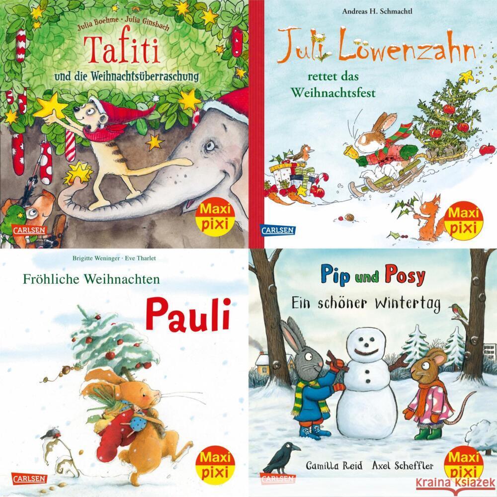 Maxi-Pixi-4er-Set 94: Weihnachten mit Bilderbuchhelden (4x1 Exemplar) diverse 9783551030597 Carlsen - książka