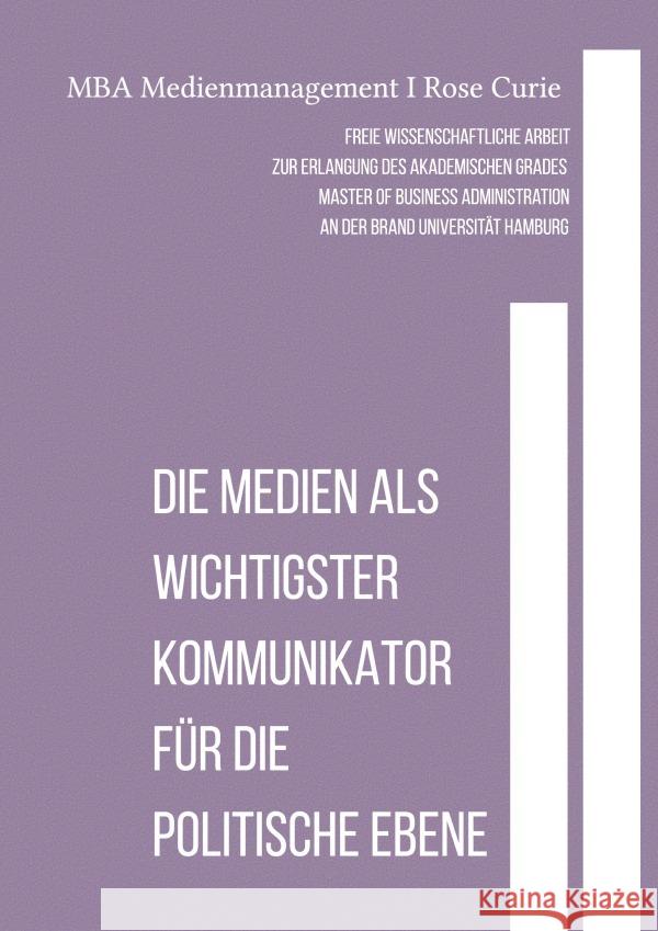 MBA Medienmanagement Curie, Rose 9783819720048 epubli - książka