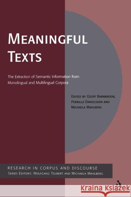 Meaningful Texts Barnbrook, Geoff 9780826491817 Continuum International Publishing Group - książka
