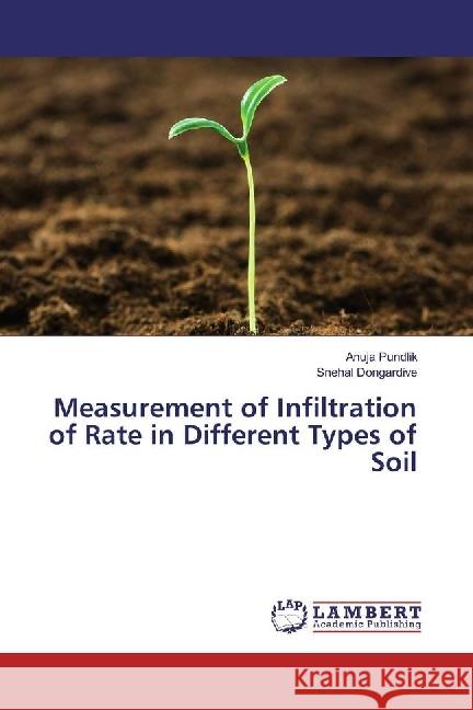 Measurement of Infiltration of Rate in Different Types of Soil Pundlik, Anuja; Dongardive, Snehal 9783330352834 LAP Lambert Academic Publishing - książka