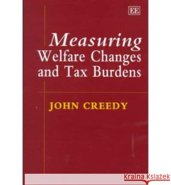 Measuring Welfare Changes and Tax Burdens John Creedy   9781858989211 Edward Elgar Publishing Ltd - książka