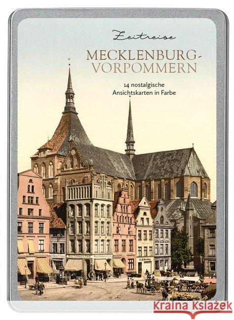 Mecklenburg-Vorpommern : 14 nostalgische Ansichtskarten in Farbe  4251517502846 Paper Moon - książka
