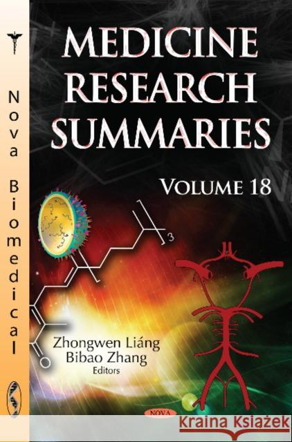 Medicine Research Summaries (with Biographical Sketches): Volume 18 Zhongwen Liang, Bibao Zhang 9781536128062 Nova Science Publishers Inc - książka