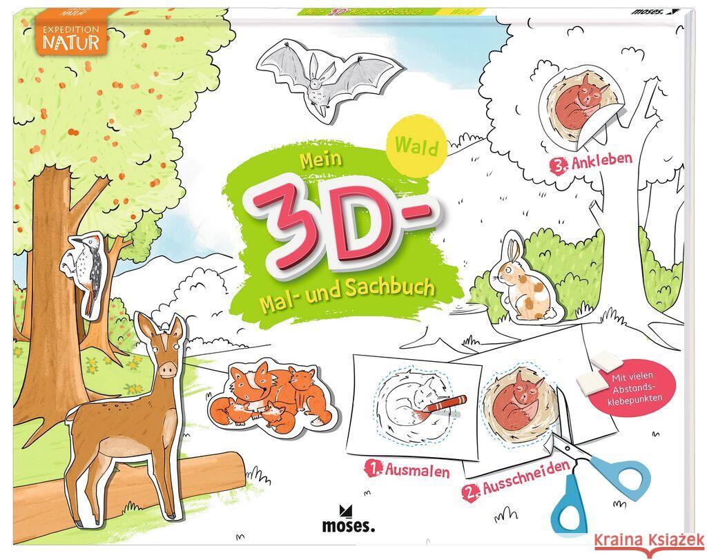 Mein 3D Mal- und Sachbuch - Wald  9783964551764 moses. Verlag - książka