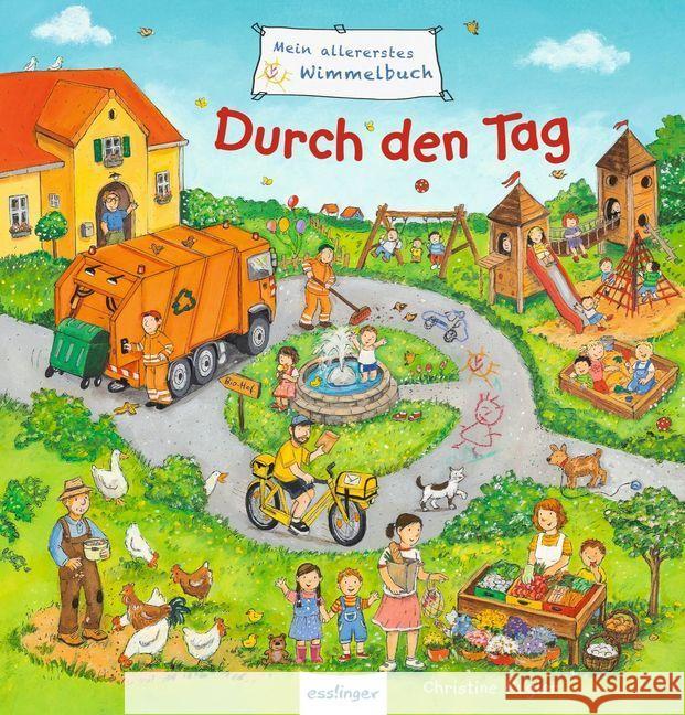 Mein allererstes Wimmelbuch - Durch den Tag Kugler, Christine 9783480233007 Esslinger Verlag Schreiber - książka