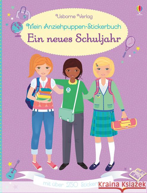 Mein Anziehpuppen-Stickerbuch - Ein neues Schuljahr Watt, Fiona 9781782324058 Usborne Verlag - książka