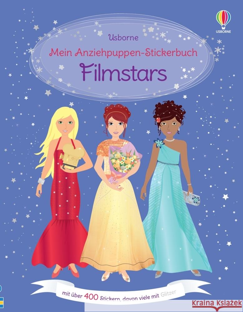 Mein Anziehpuppen-Stickerbuch: Filmstars  9781035701599 Usborne Verlag - książka