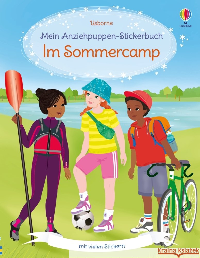 Mein Anziehpuppen-Stickerbuch: Im Sommercamp  9781035703708 Usborne Verlag - książka