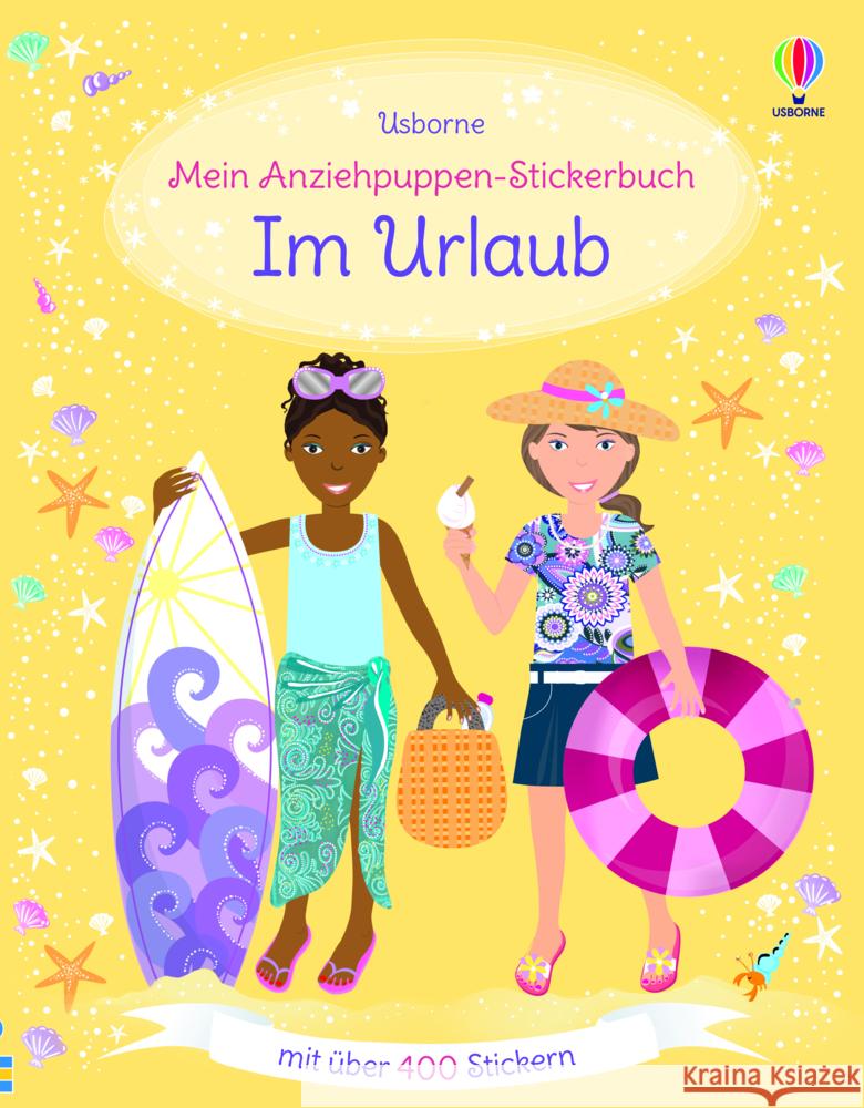 Mein Anziehpuppen-Stickerbuch: Im Urlaub Bone, Emily 9781035701407 Usborne Verlag - książka