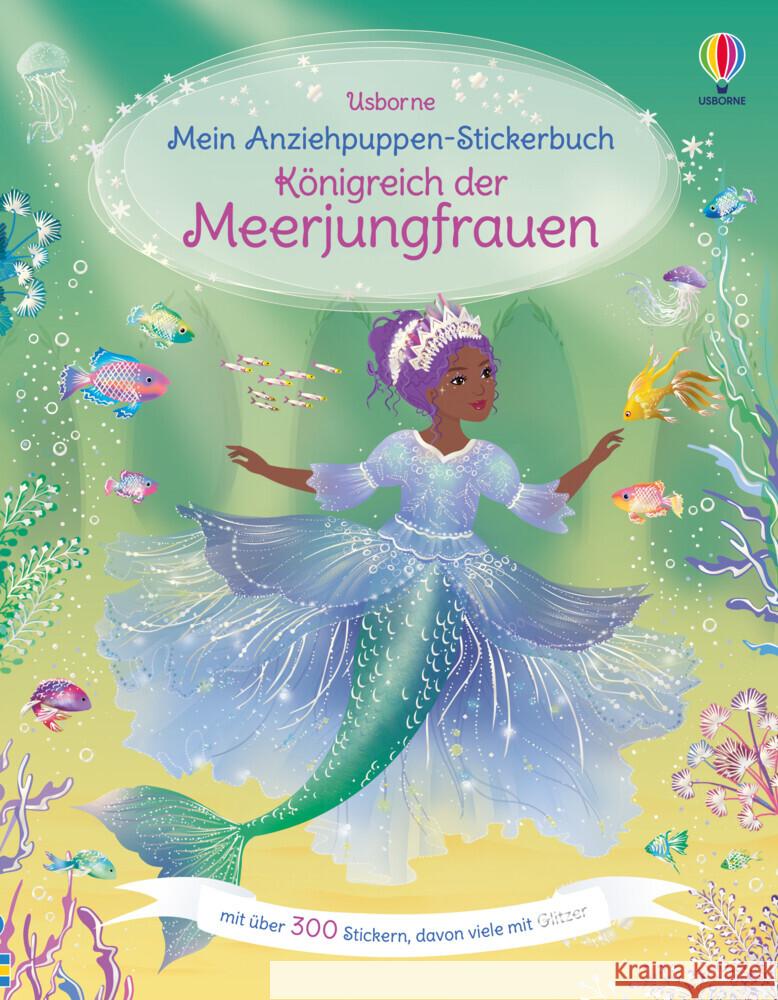 Mein Anziehpuppen-Stickerbuch: Königreich der Meerjungfrauen Watt, Fiona 9781789417531 Usborne Verlag - książka