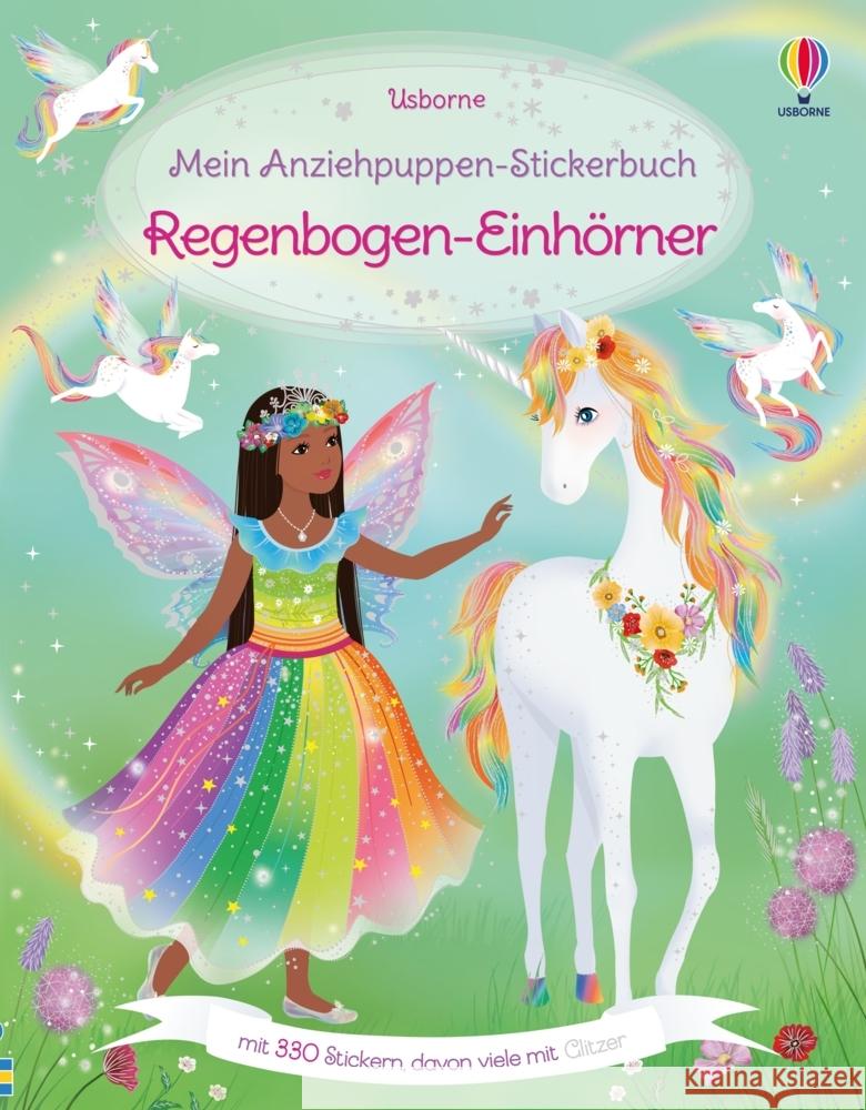 Mein Anziehpuppen-Stickerbuch: Regenbogen-Einhörner Watt, Fiona 9781035700400 Usborne Verlag - książka