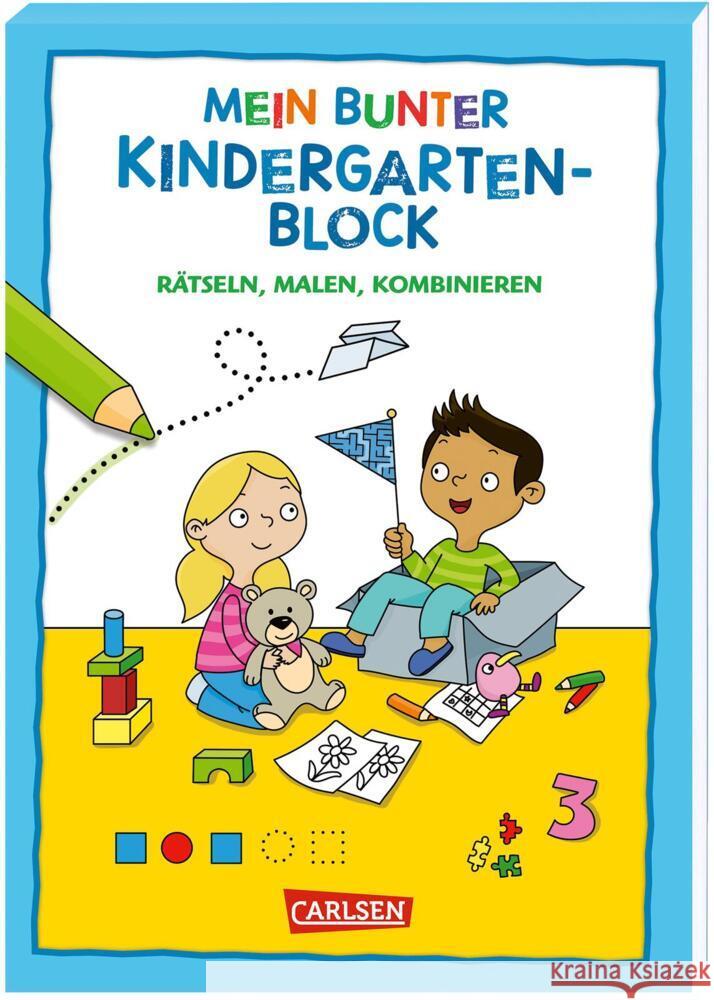 Mein bunter Kindergarten-Block: Rätseln, malen, kombinieren Sörensen, Hanna 9783551191625 Carlsen - książka