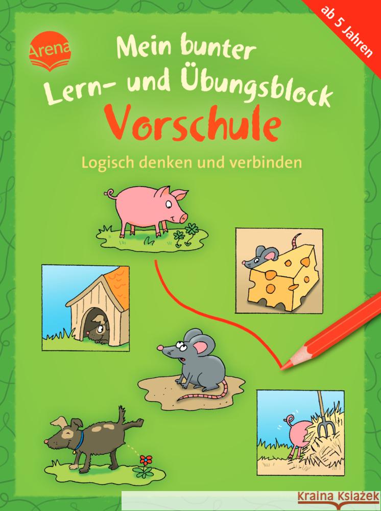 Mein bunter Lern- und Übungsblock Vorschule. Logisch denken und verbinden Schäfer, Carola 9783401720470 Arena - książka