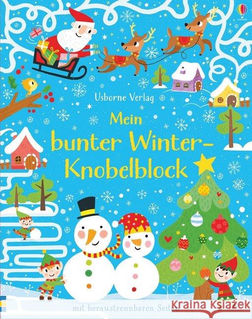 Mein bunter Winter-Knobelblock : mit heraustrennbaren Seiten Tudhope, Simon 9781789411058 Usborne Verlag - książka