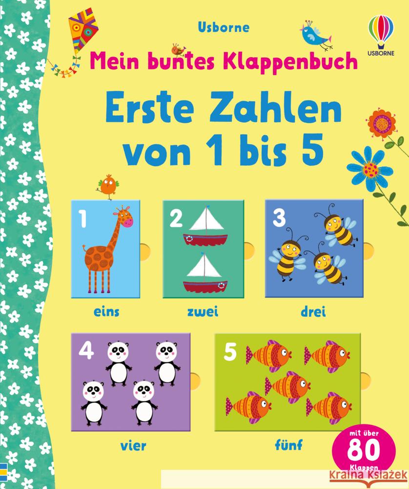 Mein buntes Klappenbuch: Erste Zahlen von 1 bis 5 Brooks, Felicity 9781789419252 Usborne Verlag - książka