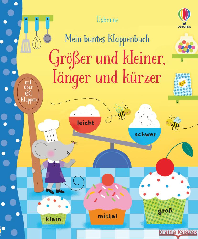 Mein buntes Klappenbuch: Größer und kleiner, länger und kürzer Watson, Hannah 9781789415452 Usborne Verlag - książka