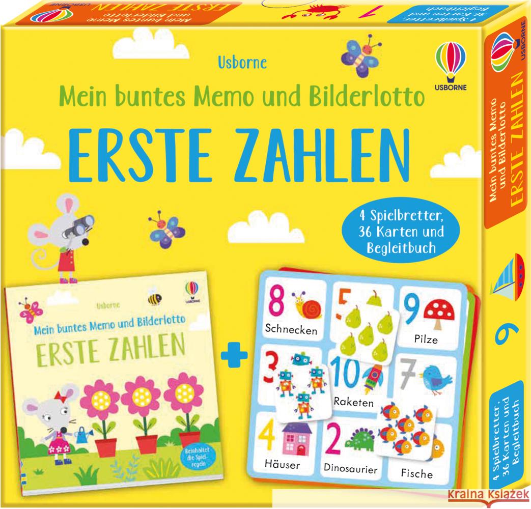 Mein buntes Memo und Bilderlotto: Erste Zahlen Nolan, Kate 9781789418842 Usborne Verlag - książka