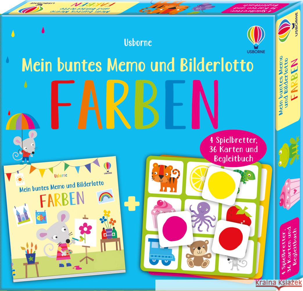 Mein buntes Memo und Bilderlotto: Farben Nolan, Kate 9781789417753 Usborne Verlag - książka